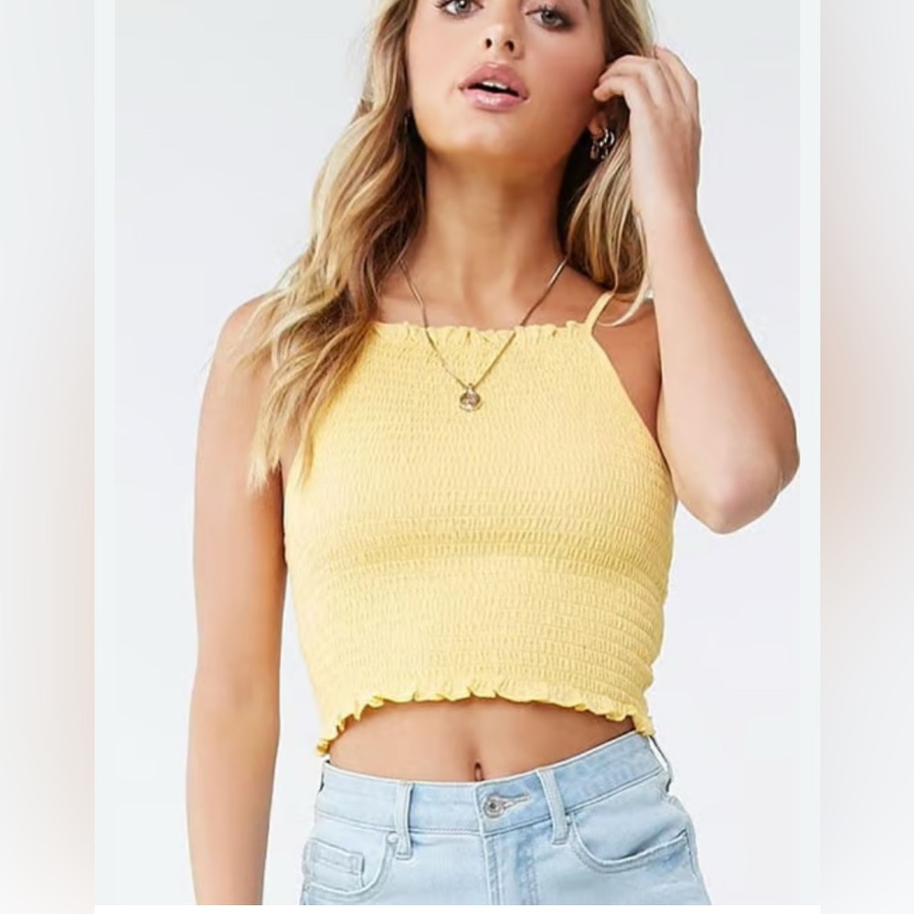 Forever 21 cropped Cami size small yellow